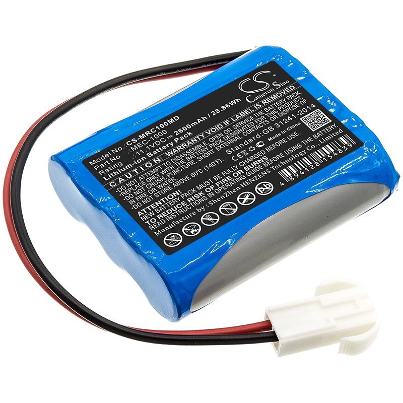 Li-ion Battery fits Mindray, Mec-1000 11.1V, 2600mAh Medical Cameron Sino Technology Limited