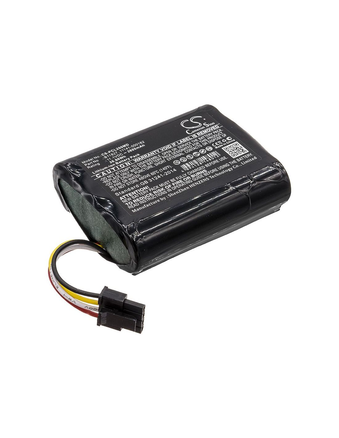 Li-ion Battery fits Physio-control, 1150-000018, Lifepak 20 Code 11.1V, 2600mAh Medical Cameron Sino Technology Limited