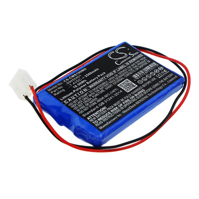 Li-Polymer Battery fits Contec, Ecg-100g 7.4V, 2500mAh Medical Cameron Sino Technology Limited