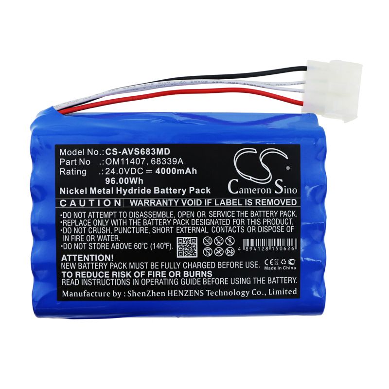 Ni-MH Battery fits Viasys Healthcare, 6068, 68339a 24.0V, 4000mAh Medical Cameron Sino Technology Limited