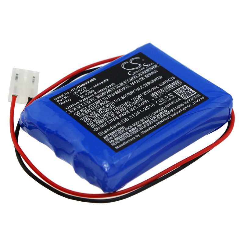 Li-Polymer Battery fits Contec, Ecg-300g, Ecg300gt 7.4V, 3800mAh Medical Cameron Sino Technology Limited