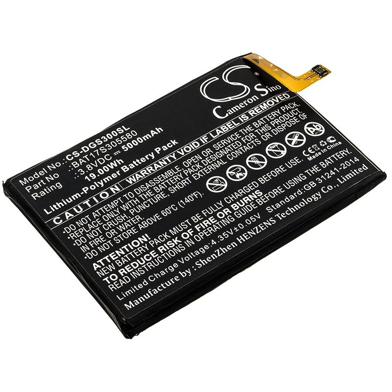 Li-Polymer Battery fits Doogee, S30 3.8V, 5000mAh Mobile & SmartPhone Cameron Sino Technology Limited