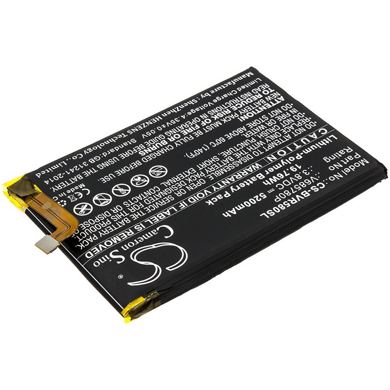 Li-Polymer Battery fits Blackview, Bv5800 3.8V, 5200mAh Mobile & SmartPhone Cameron Sino Technology Limited