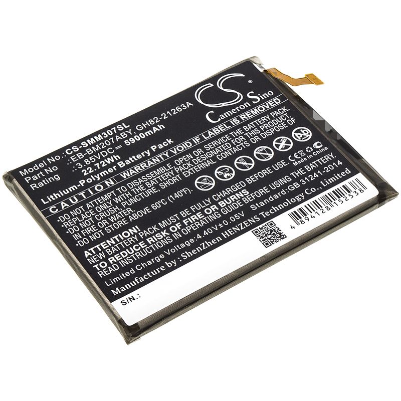 Li-Polymer Battery fits Samsung, Galaxy M30s, Sm-m307f 3.85V, 5900mAh Mobile & SmartPhone Cameron Sino Technology Limited