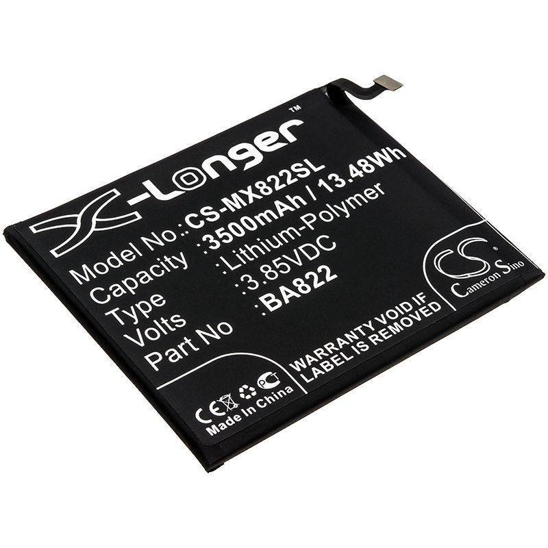 Li-Polymer Battery fits Meizu, M1822, M822h 3.85V, 3500mAh Mobile & SmartPhone Cameron Sino Technology Limited