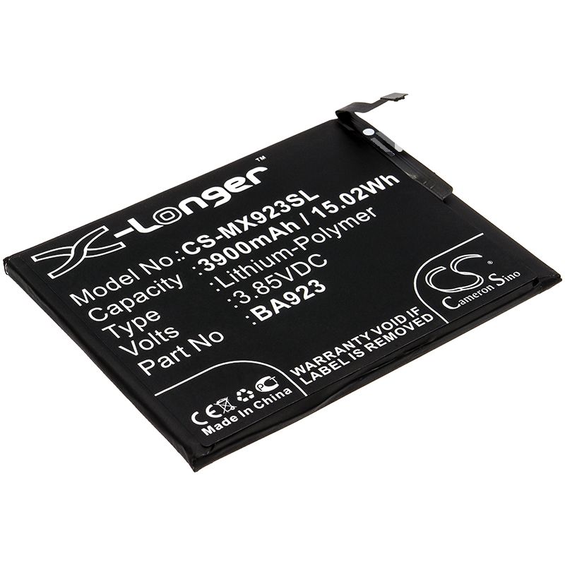 Li-Polymer Battery fits Meizu, M1923, M923q 3.85V, 3900mAh Mobile & SmartPhone Cameron Sino Technology Limited