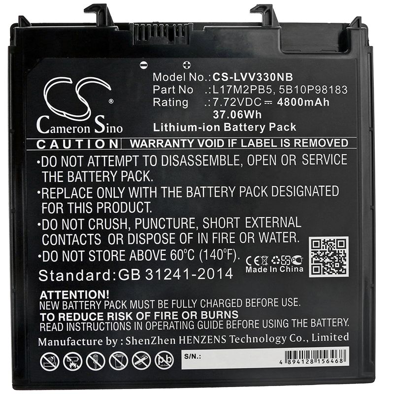 Li-ion Battery fits Lenovo, V330-14, V330-14ikb 7.72V, 4800mAh Notebook & Laptop Cameron Sino Technology Limited