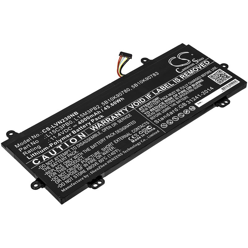 Li-Polymer Battery fits Lenovo, Winbook N22, Winbook N23 11.4V, 4000mAh Notebook & Laptop Cameron Sino Technology Limited