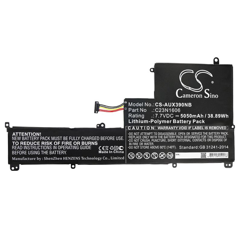 Li-Polymer Battery fits Asus, Ux390, Ux390u 7.7V, 5050mAh Notebook & Laptop Cameron Sino Technology Limited