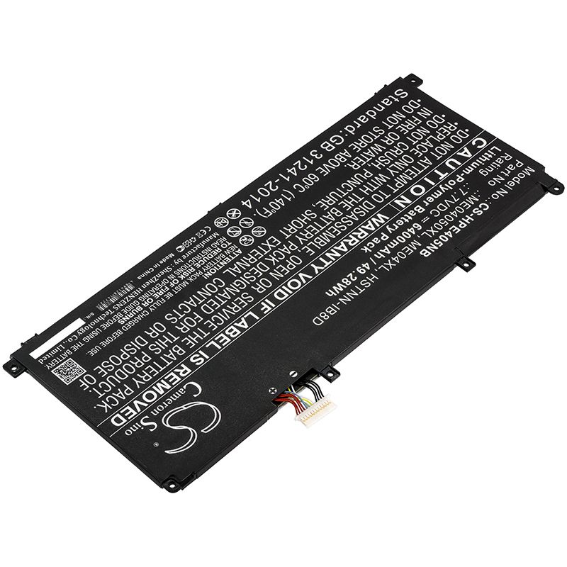 Li-Polymer Battery fits Hp, Elite X2 1013, Elite X2 1013 G3 7.7V, 6400mAh Notebook & Laptop Cameron Sino Technology Limited