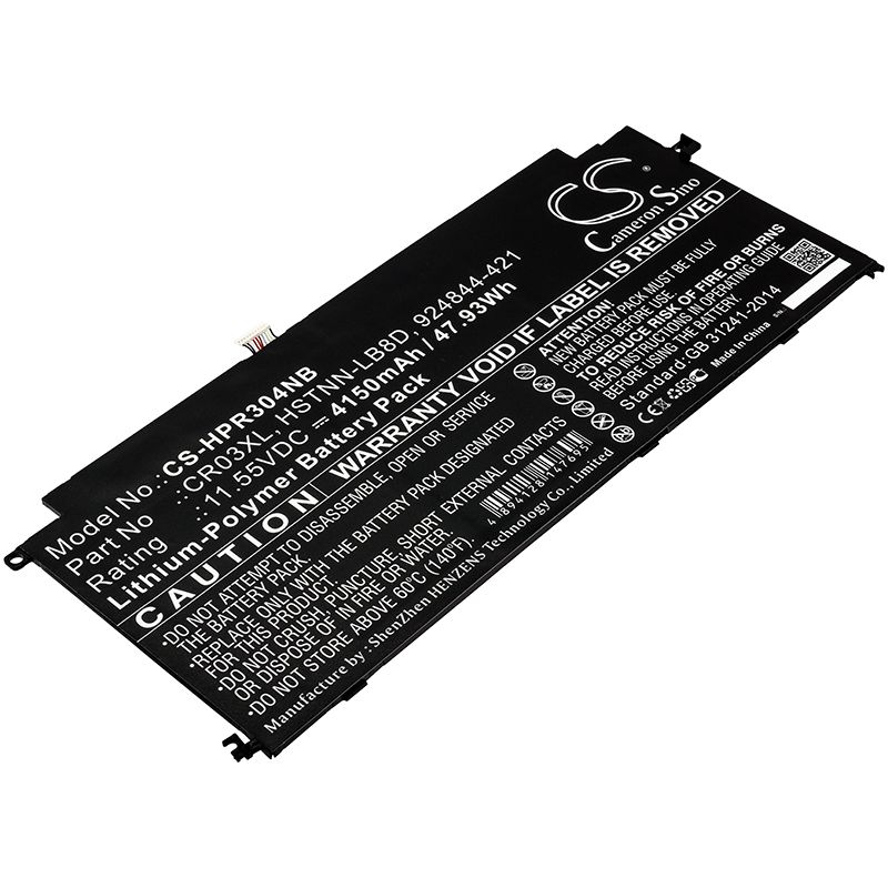 Li-Polymer Battery fits Hp, Envy 12-e000 X2 Detachable Pc, Envy 12-g000 X2 Detachable Pc 11.55V, 4150mAh Notebook & Laptop Cameron Sino Technology Limited