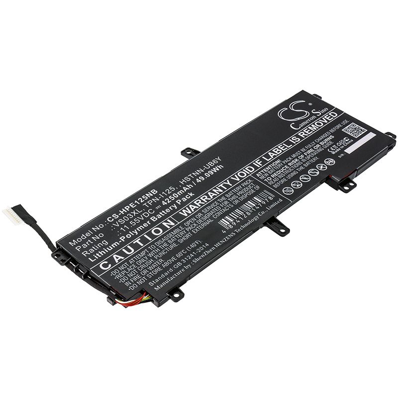 Li-Polymer Battery fits Hp, Envy 15-as000, Envy 15-as000nf 11.55V, 4250mAh Notebook & Laptop Cameron Sino Technology Limited