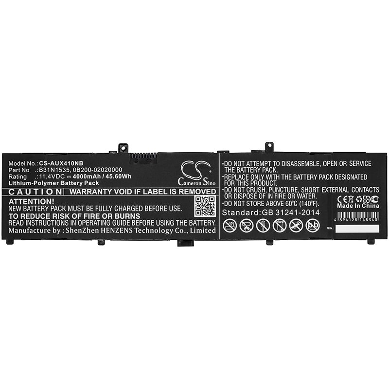 Li-Polymer Battery fits Asus, Ux310, Ux310ua 11.4V, 4000mAh Notebook & Laptop Cameron Sino Technology Limited