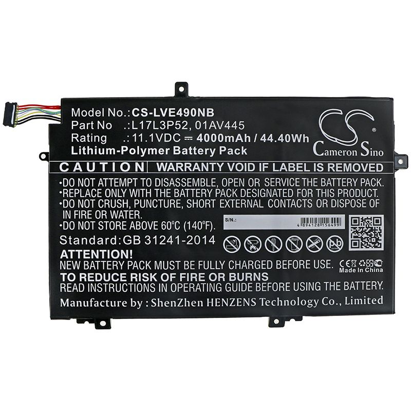 Li-Polymer Battery fits Lenovo, Thinkpad E485, Thinkpad E485-20ku000nge 11.1V, 4000mAh Notebook & Laptop Cameron Sino Technology Limited