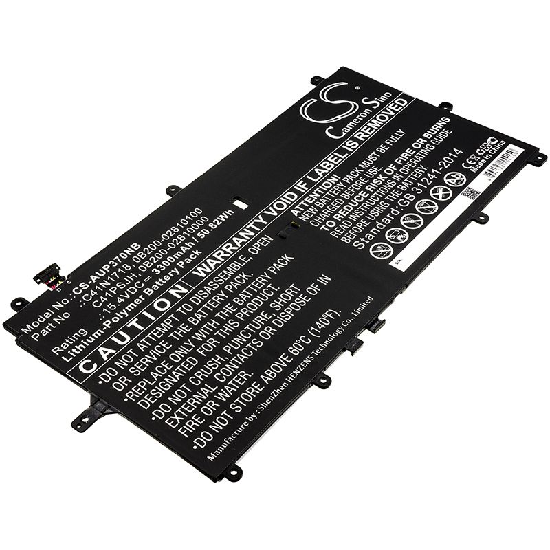 Li-Polymer Battery fits Asus, Novago Tp370ql, Novago Tp370ql-el002t 15.4V, 3300mAh Notebook & Laptop Cameron Sino Technology Limited