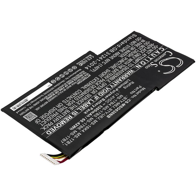Li-Polymer Battery fits Msi, 0016k2-213, 0016k2-214 11.4V, 5300mAh Notebook & Laptop Cameron Sino Technology Limited