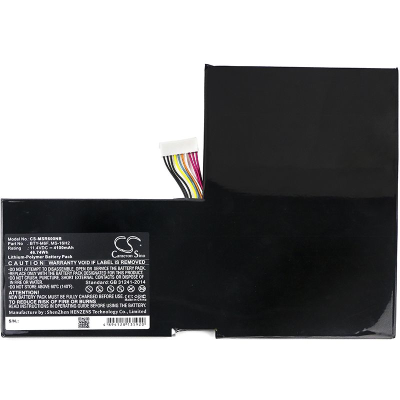 Li-polymer Battery Fits Msi, 16h2, 16h4 11.4v, 4100mah Notebook & Laptop Cameron Sino Technology Limited