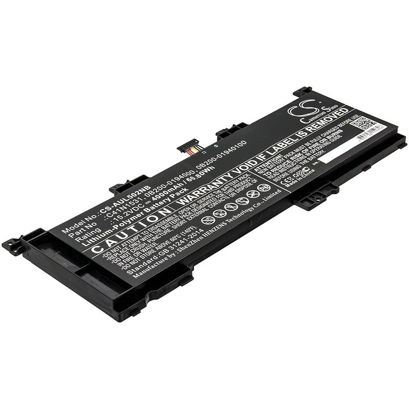 Li-Polymer Battery fits Asus, Fx502vs, Fx502vy 15.2V, 4000mAh Notebook & Laptop Cameron Sino Technology Limited