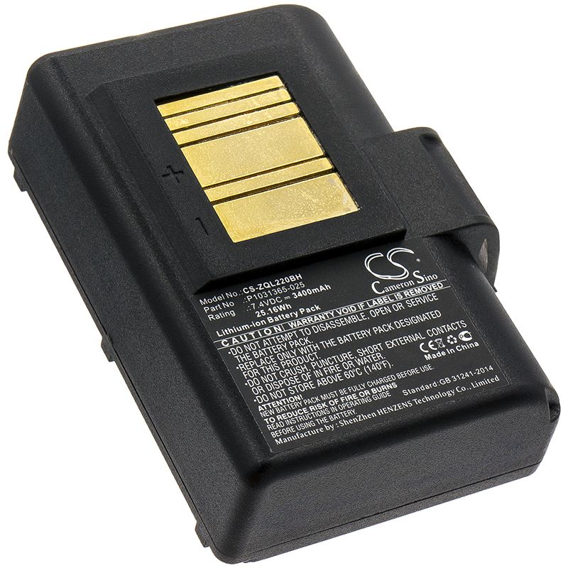 Li-ion Battery Fits Zebra, Qln220, Qln220hc 7.4v, 3400mah Portable Printer Cameron Sino Technology Limited