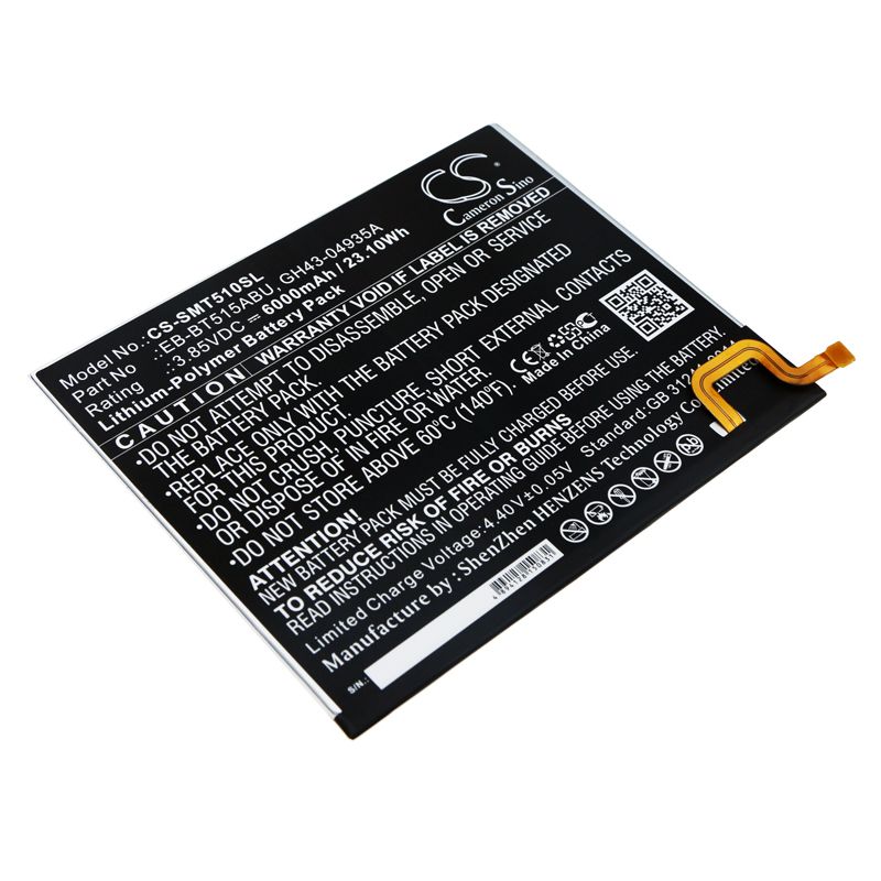 Li-Polymer Battery fits Samsung, Galaxy Tab A 10.1 2019, Galaxy Tab A 2019 3.85V, 6000mAh Tablet Cameron Sino Technology Limited