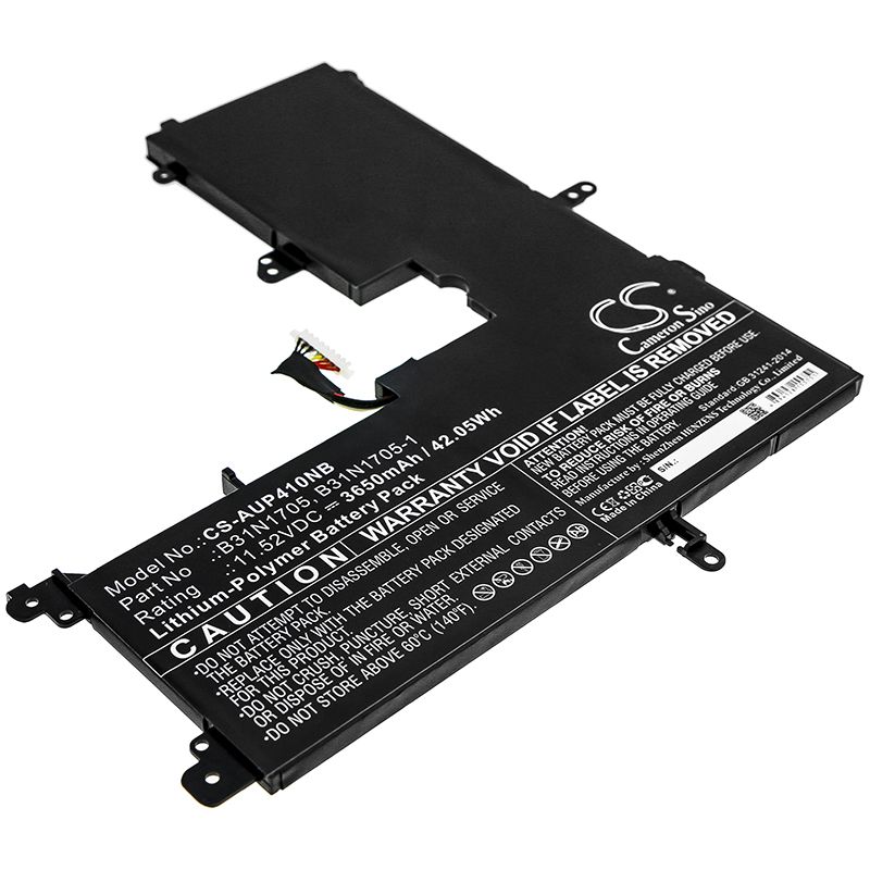 Li-Polymer Battery fits Asus, Q405ua, Q405ua-bi5t5 11.52V, 3650mAh Notebook & Laptop Cameron Sino Technology Limited