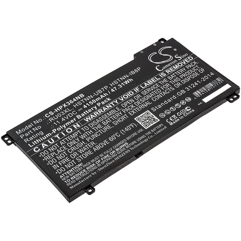Li-Polymer Battery fits Hp, Probook X360 11 G3 Education Edition, Probook X360 440 G1 11.4V, 4150mAh Notebook & Laptop Cameron Sino Technology Limited