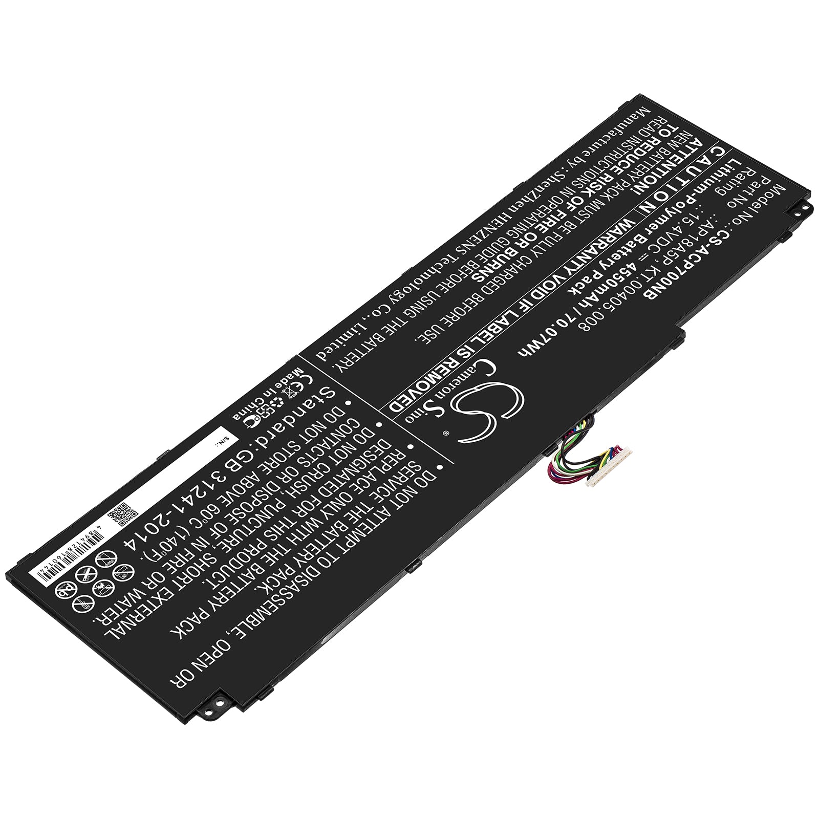Li-Polymer Battery fits Acer, Ap18a5p, Kt.00405.008 15.4V, 4550mAh Computer Cameron Sino Technology Limited (Suspended)