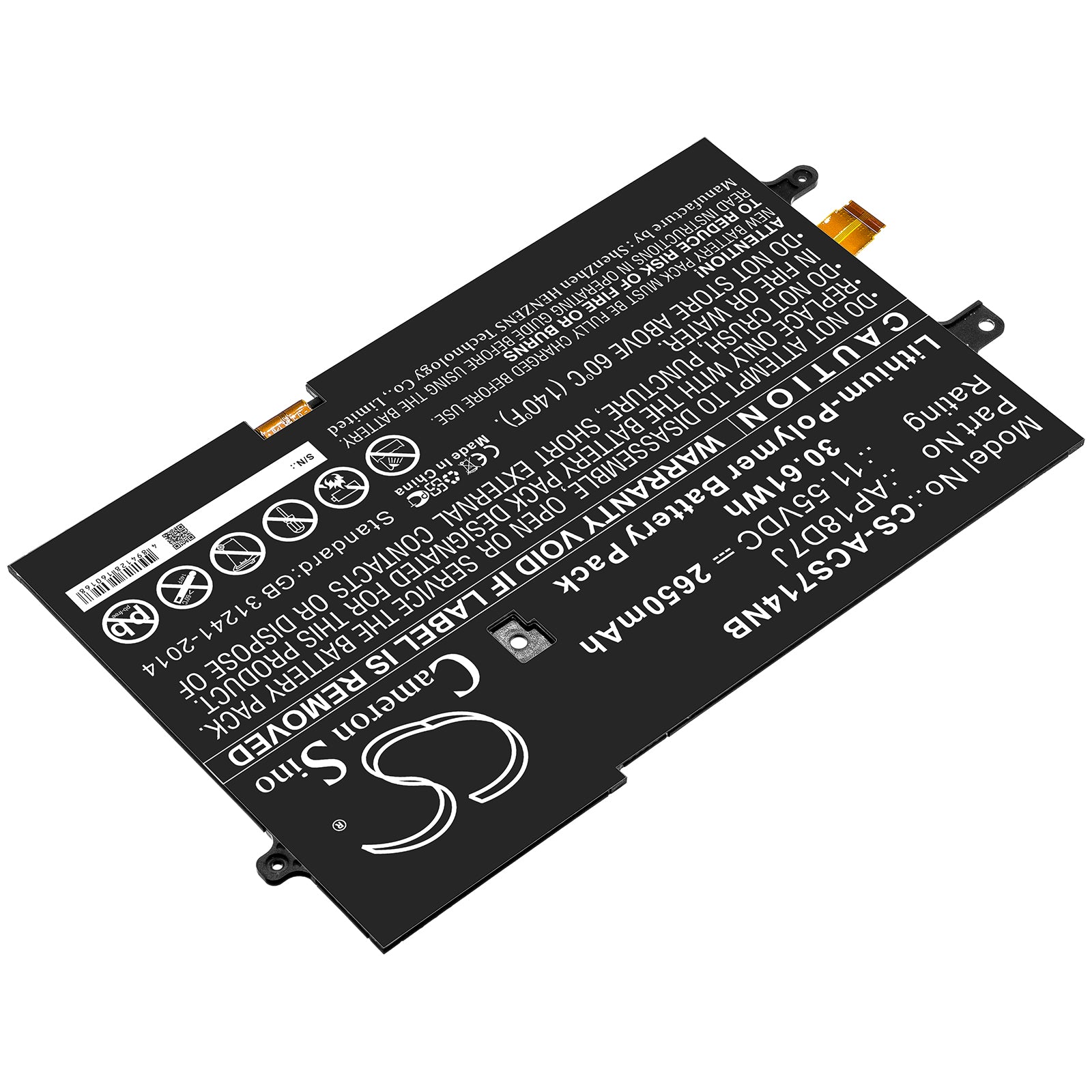 Li-Polymer Battery fits Acer, Ap18d7j 11.55V, 2650mAh Computer Cameron Sino Technology Limited (Suspended)