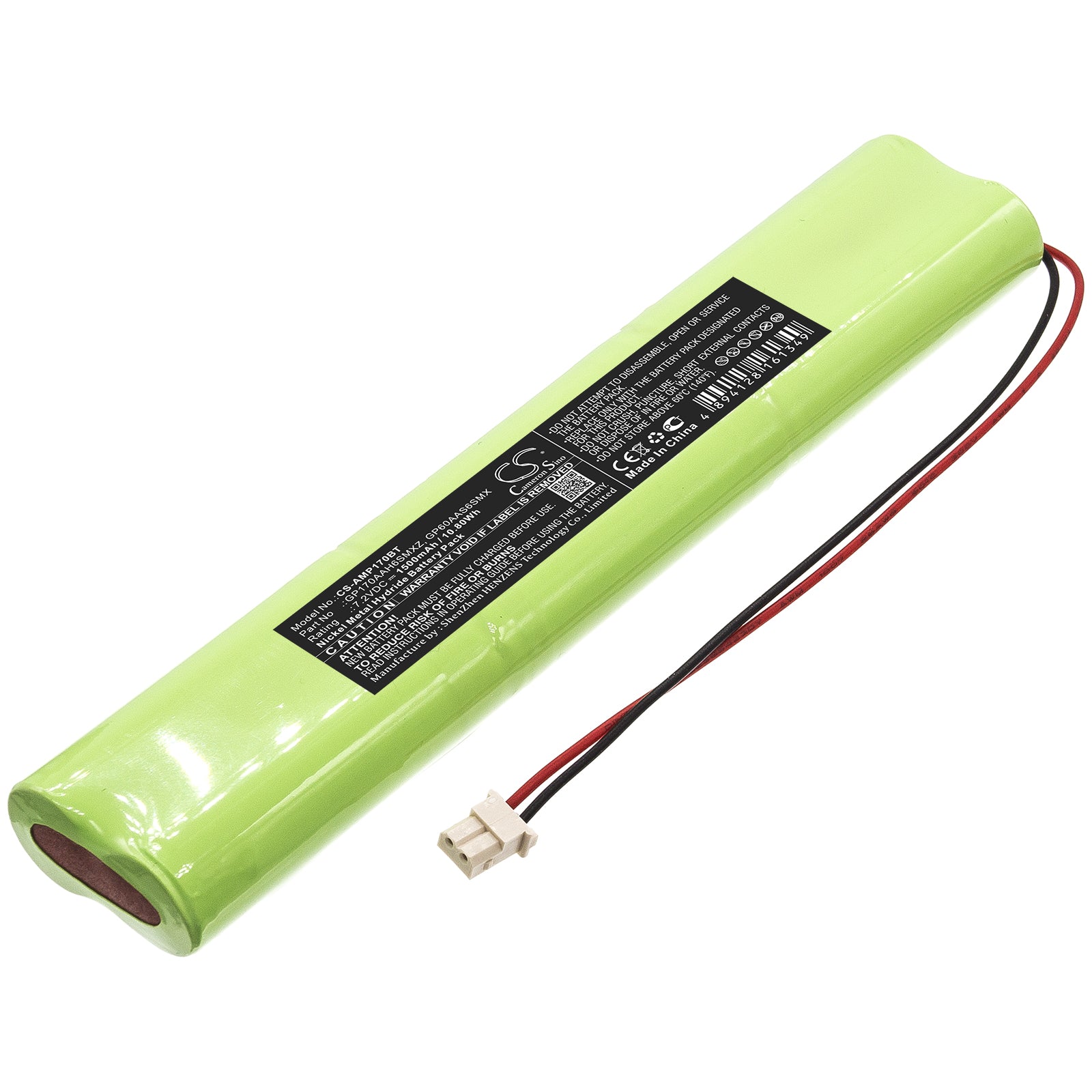 Ni-MH Battery fits Aem, Gp170aah6smxz, Gp60aas6smx 7.2V, 1500mAh Alarm System Cameron Sino Technology Limited