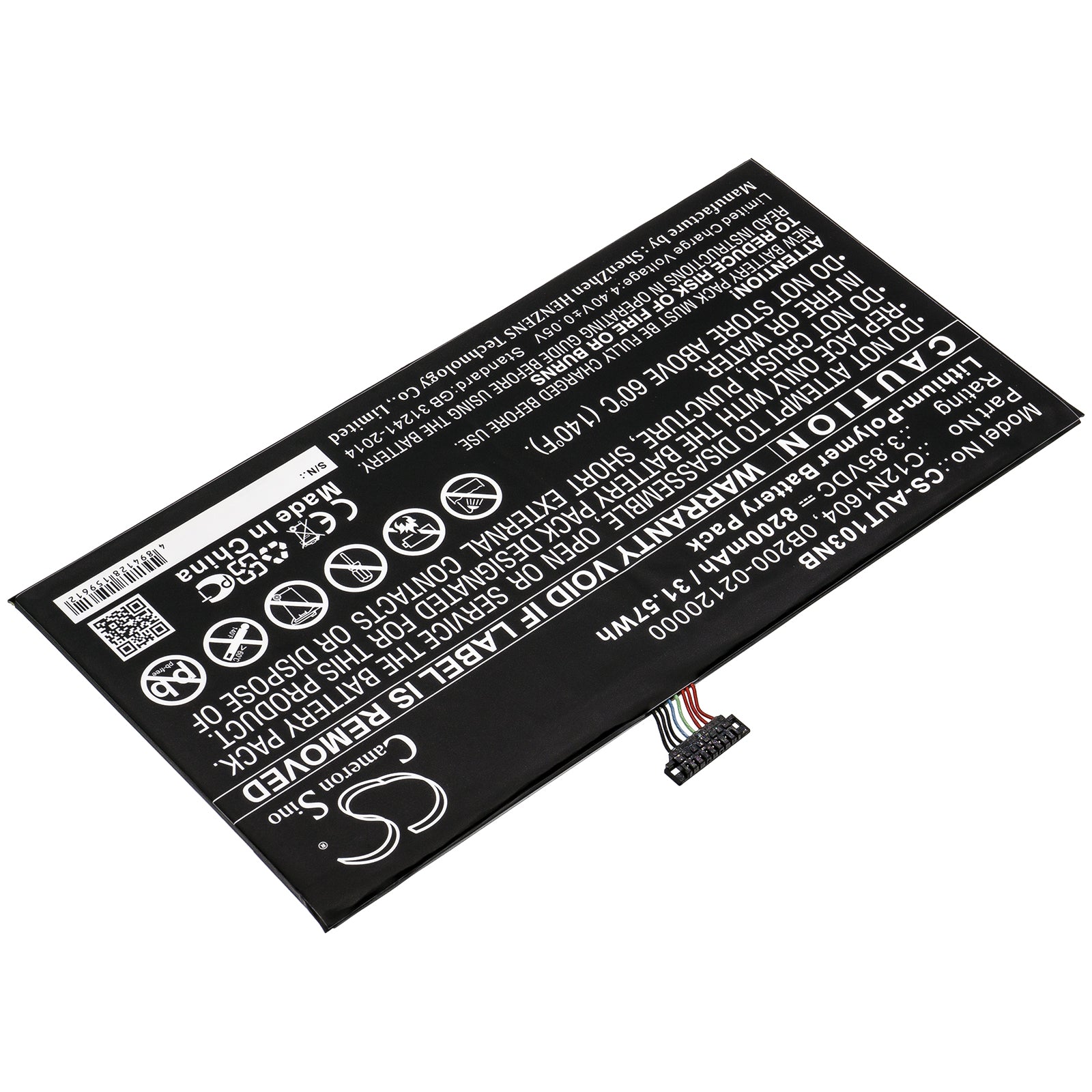 Li-Polymer Battery fits Asus, 0b200-02120000, 0b200-02120100, Ad2068520, C12n1604 3.85V, 8200mAh Computer Cameron Sino Technology Limited
