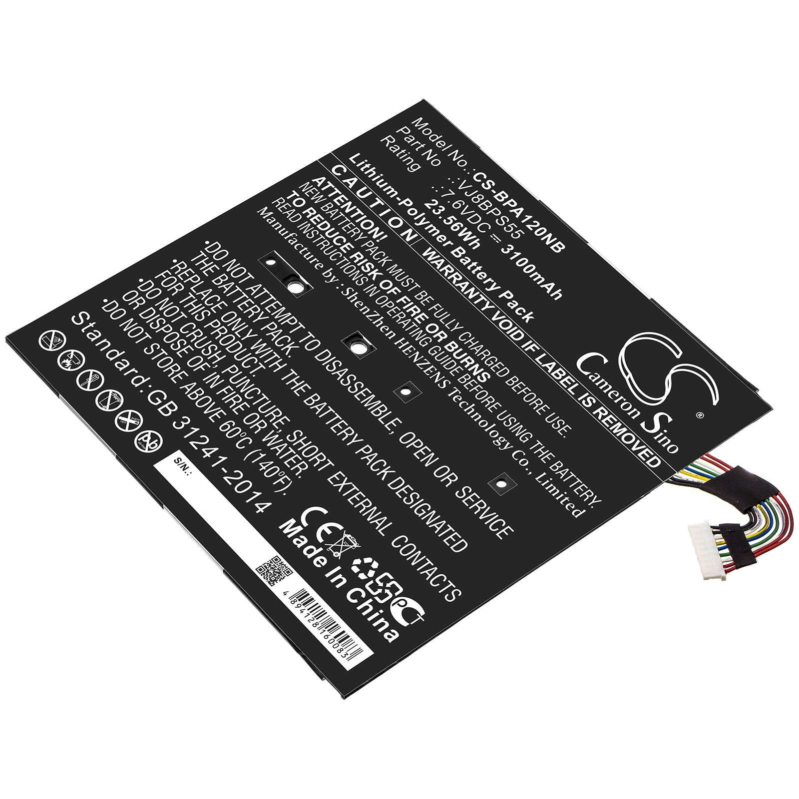 Li-Polymer Battery fits Sony, Vj8bps55 7.6V, 3100mAh Notebook & Laptop Cameron Sino Technology Limited