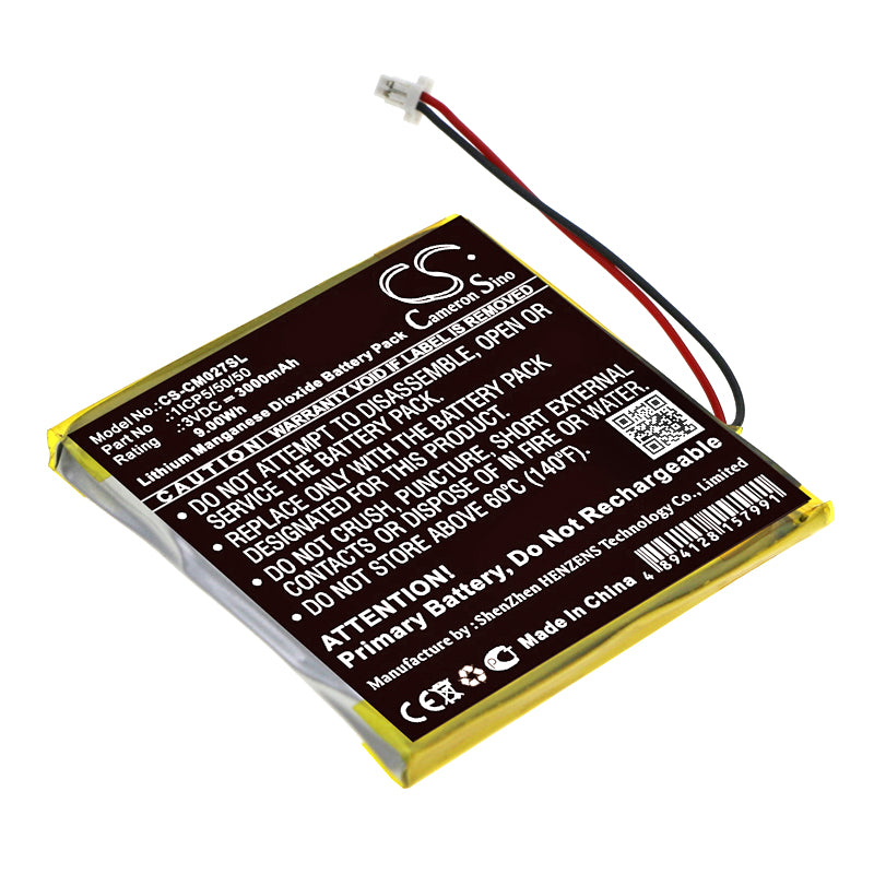 Li-MnO2 Battery fits Custom Battery Pack, 1icp5/50/50, Lithium-manganese Dioxide Battery, Non-rechargeable 3V, 3000mAh Battery Pack Cameron Sino Technology Limited