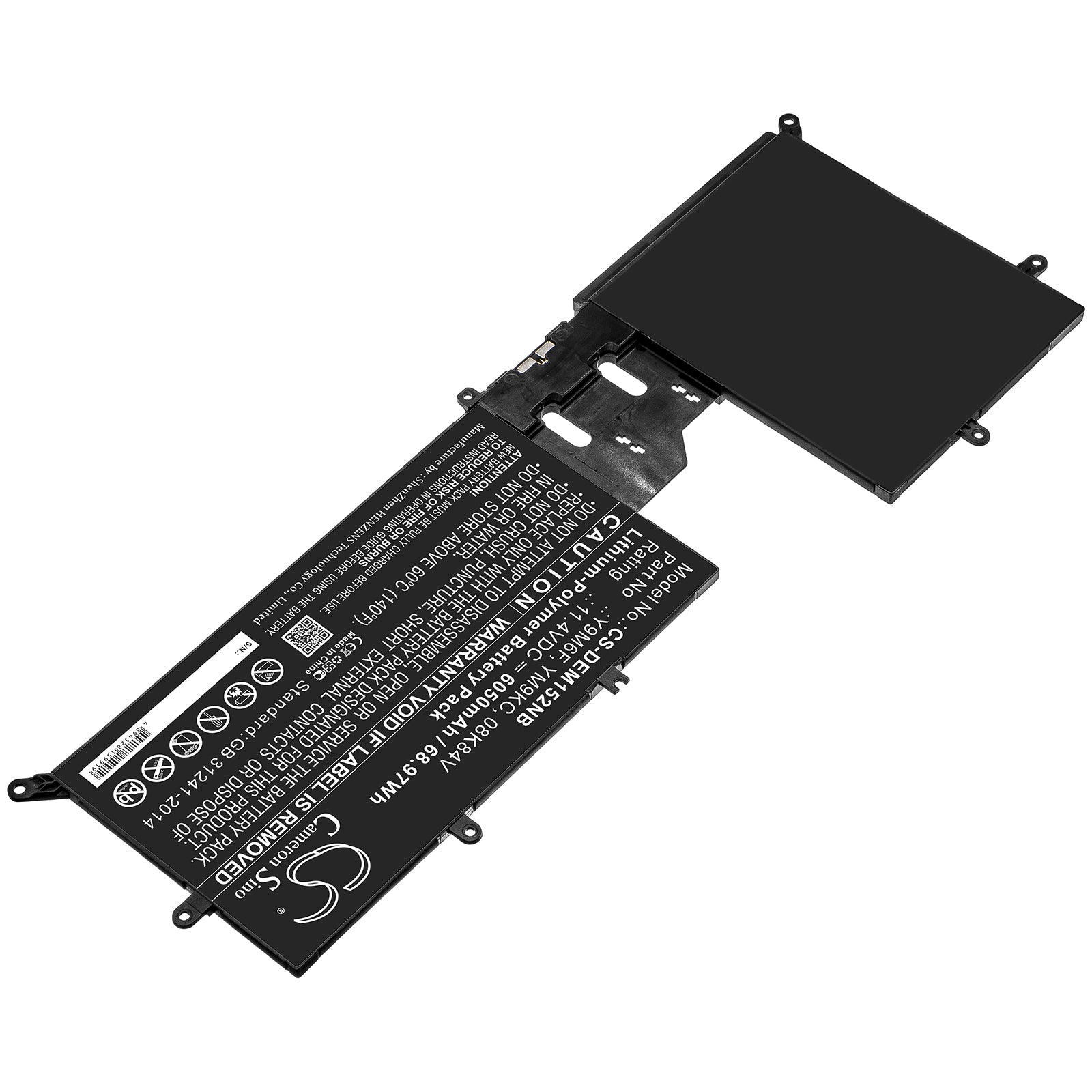 Li-Polymer Battery fits Dell, 08k84v, Y9m6f, Ym9kc 11.4V, 6050mAh Notebook & Laptop Cameron Sino Technology Limited