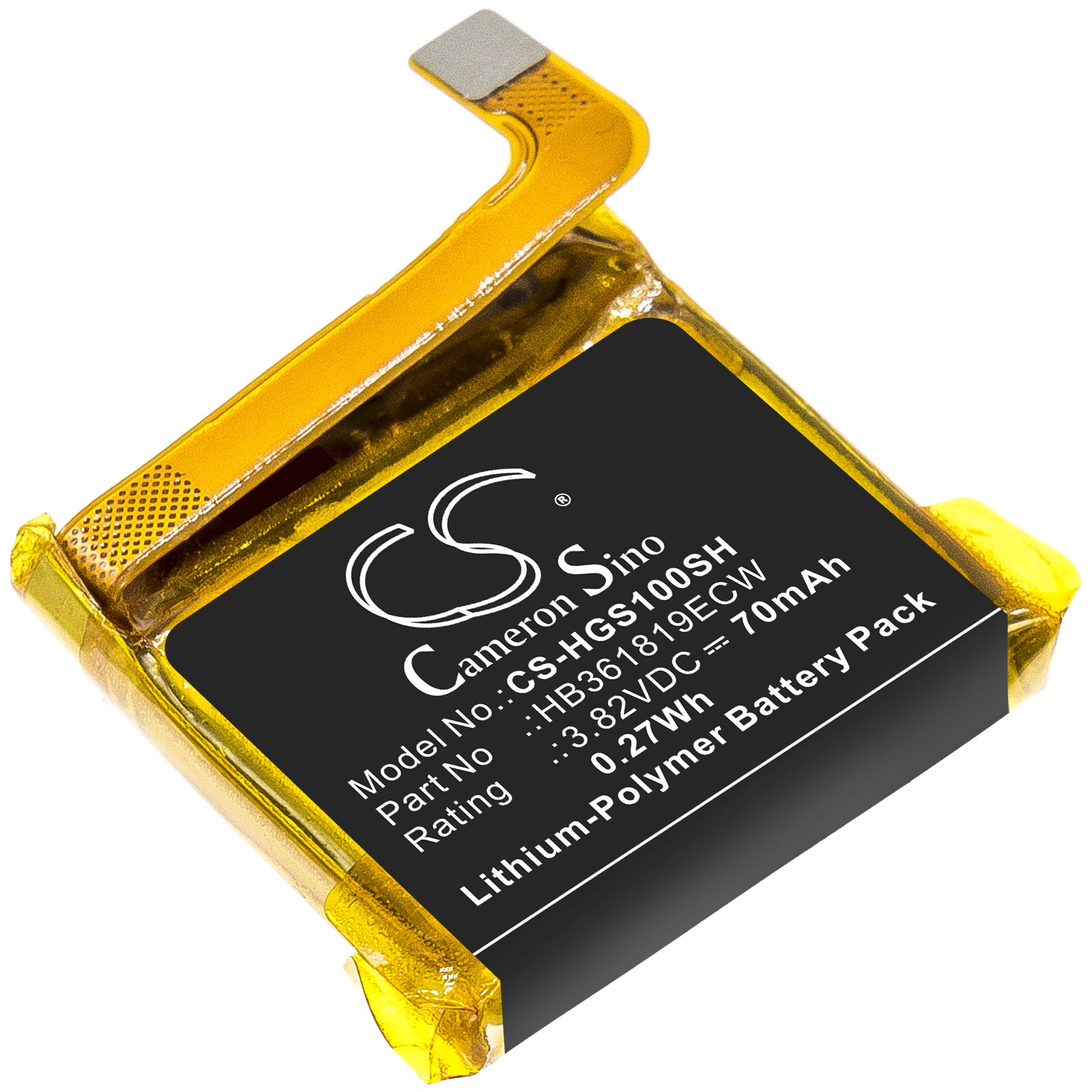 Li-Polymer Battery fits Huawei, Hb361819ecw 3.82V, 70mAh Smartwatch Cameron Sino Technology Limited