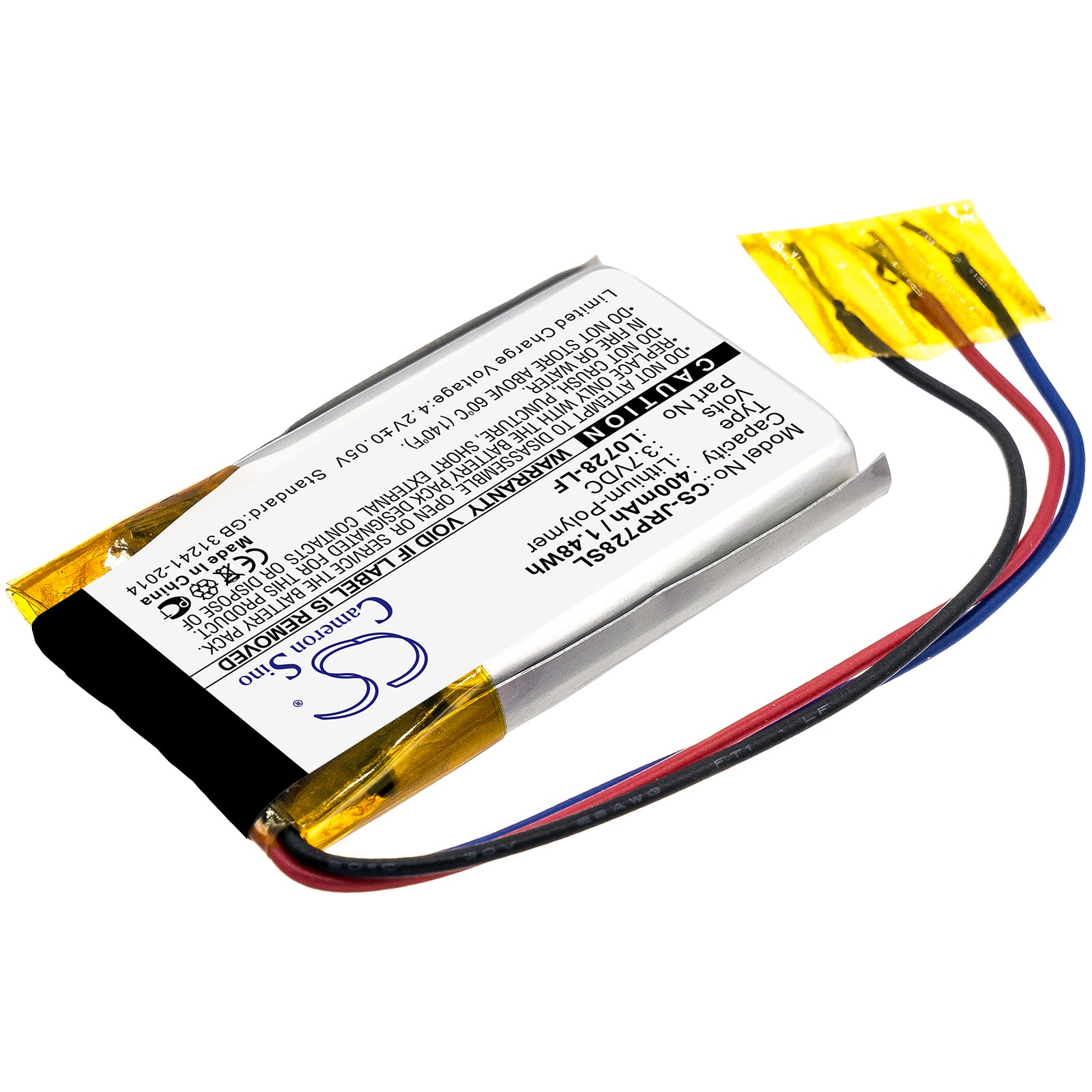 Li-Polymer Speaker Battery fits Jbl, L0728-lf 3.7V, 400mAh Speaker Cameron Sino Technology Limited