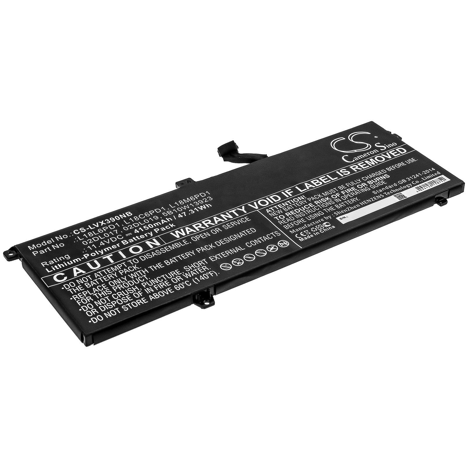 Li-Polymer Battery fits Lenovo, 02dl017, 02dl019, 5b10w13923, L18c6pd1, L18l6pd1, L18m6pd1, Sb10k97655, Sb10k97657, Sb10t83166, Notebook & Laptop Cameron Sino Technology Limited