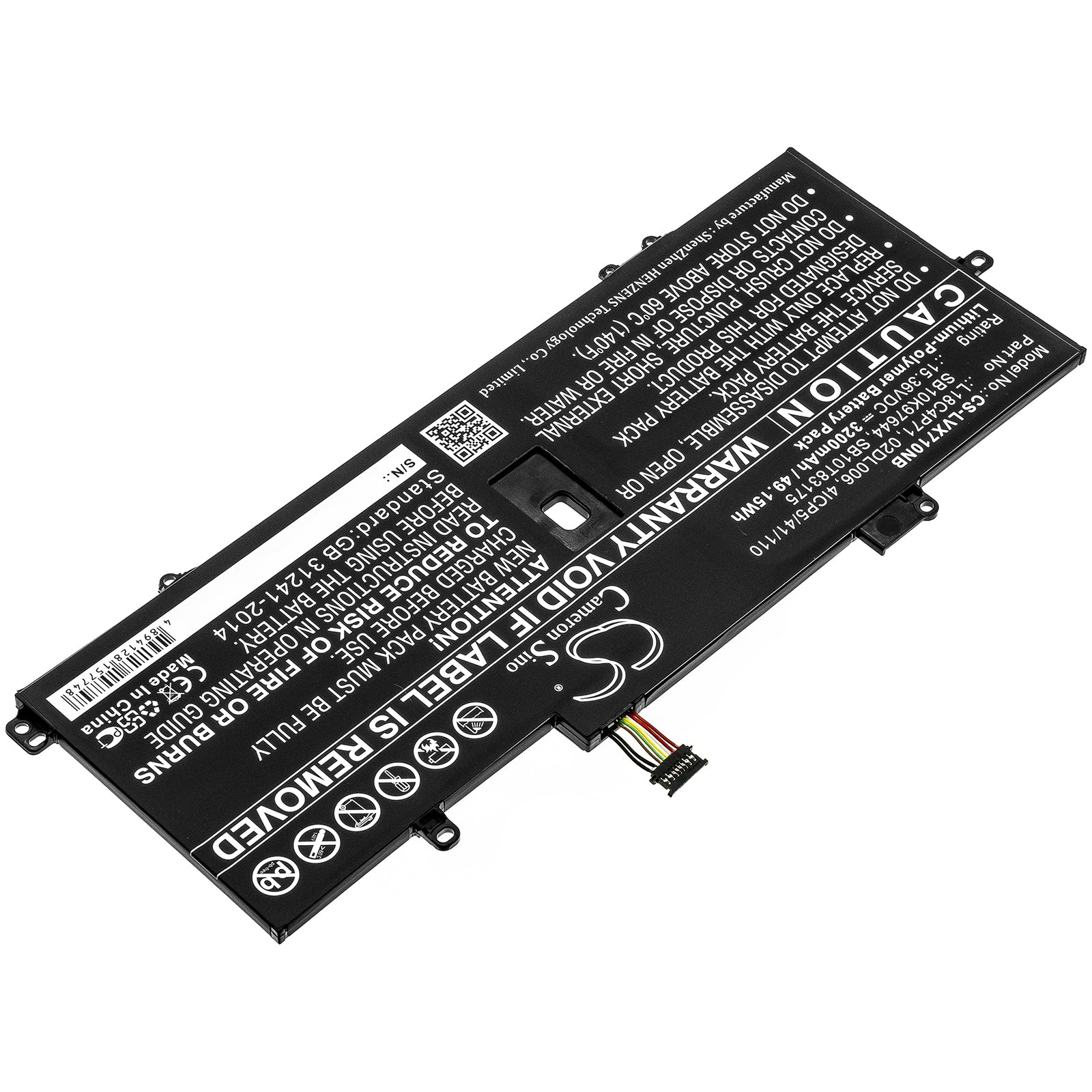 Li-Polymer Battery fits Lenovo, 02dl006, 4icp5/41/110, L18c4p71, Sb10k97644, Sb10t83175 15.36V, 3200mAh Notebook & Laptop Cameron Sino Technology Limited