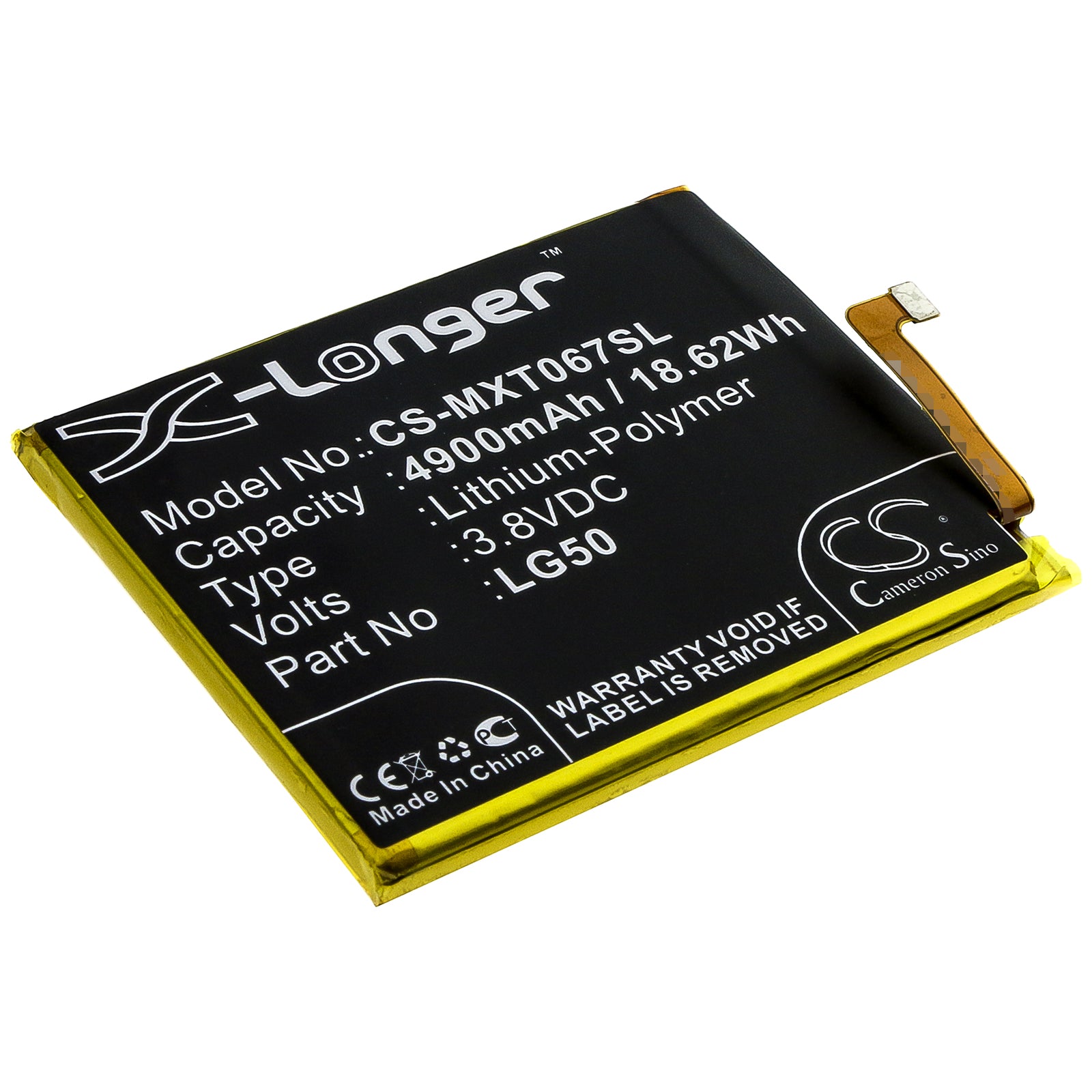 Li-Polymer Battery fits Motorola, Lg50 3.8V, 4900mAh Mobile & SmartPhone Cameron Sino Technology Limited