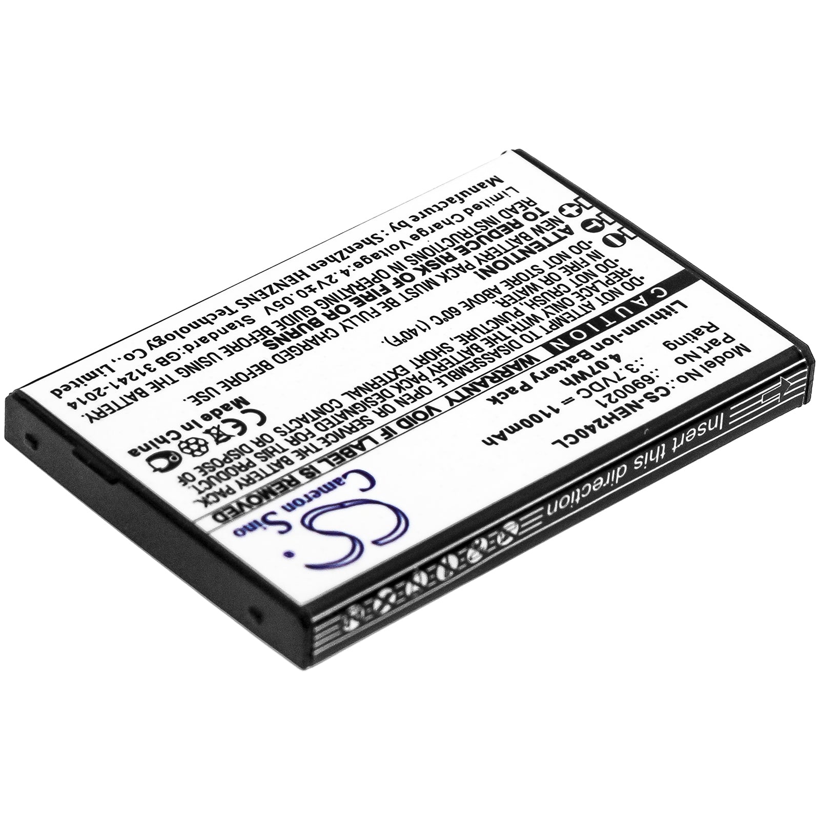Li-ion Battery fits Nec, 690021 3.7V, 1100mAh Cordless Phone Cameron Sino Technology Limited