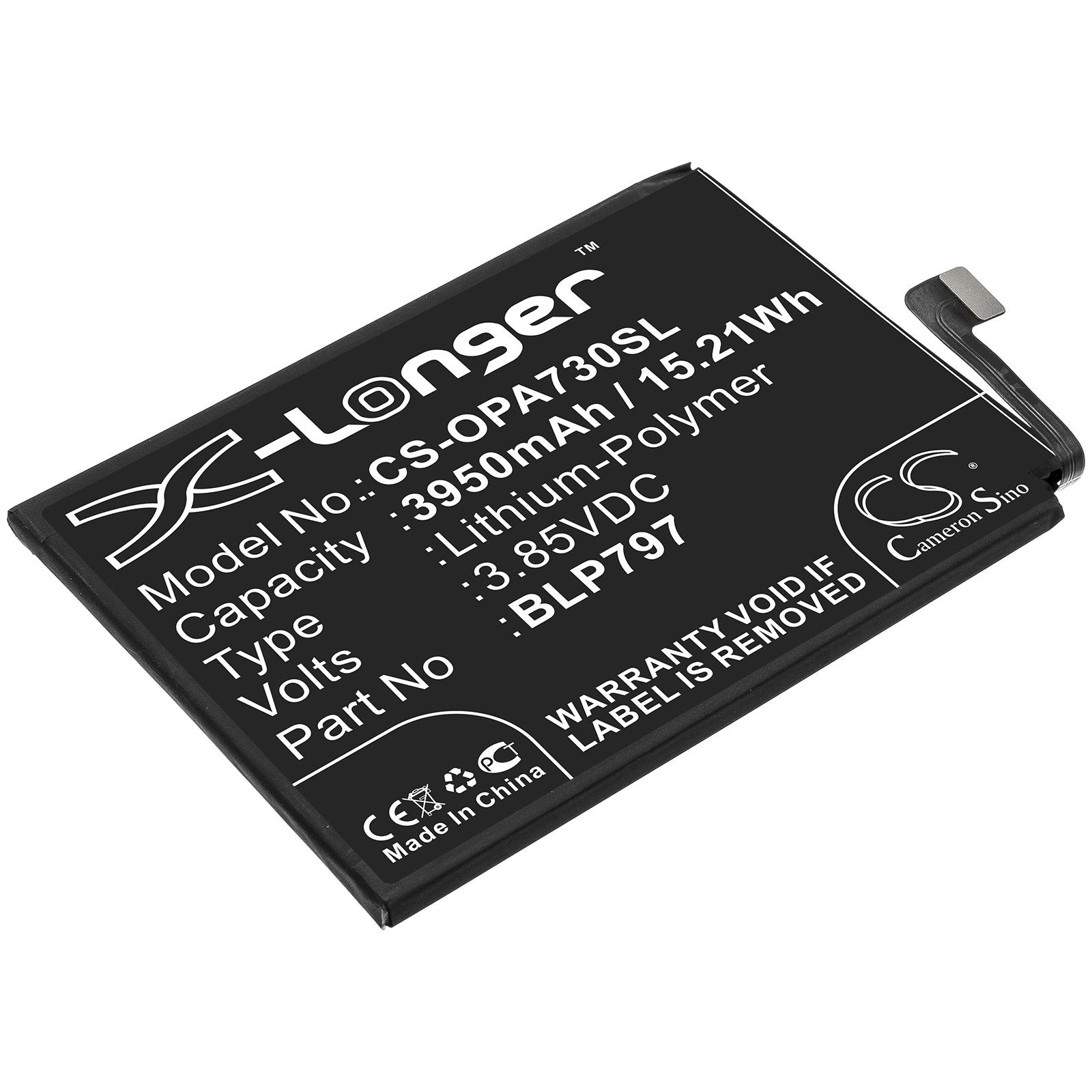 Li-Polymer Battery fits Oppo, Blp797 3.85V, 3950mAh Mobile & SmartPhone Cameron Sino Technology Limited