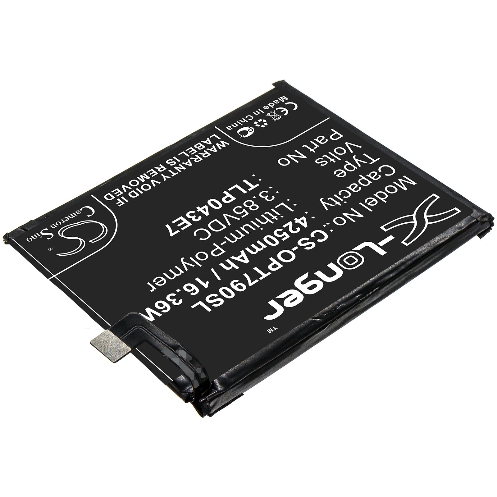 Li-Polymer Battery fits Alcatel, Tlp043e7, T-mobile, Tlp043e7 3.85V, 4250mAh Mobile & SmartPhone Cameron Sino Technology Limited