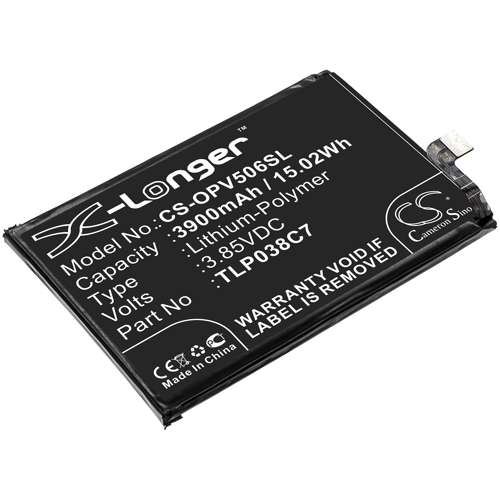 Li-Polymer Battery fits Alcatel, Tlp038c7 3.85V, 3900mAh Mobile & SmartPhone Cameron Sino Technology Limited