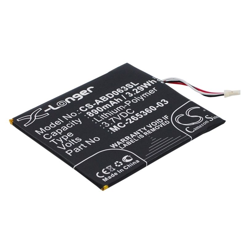 Li-polymer Battery Fits Amazon, Kindle 499, Kindle 558, Kindle 7 3.7v, 890mah E-book & E-reader Cameron Sino Technology Limited