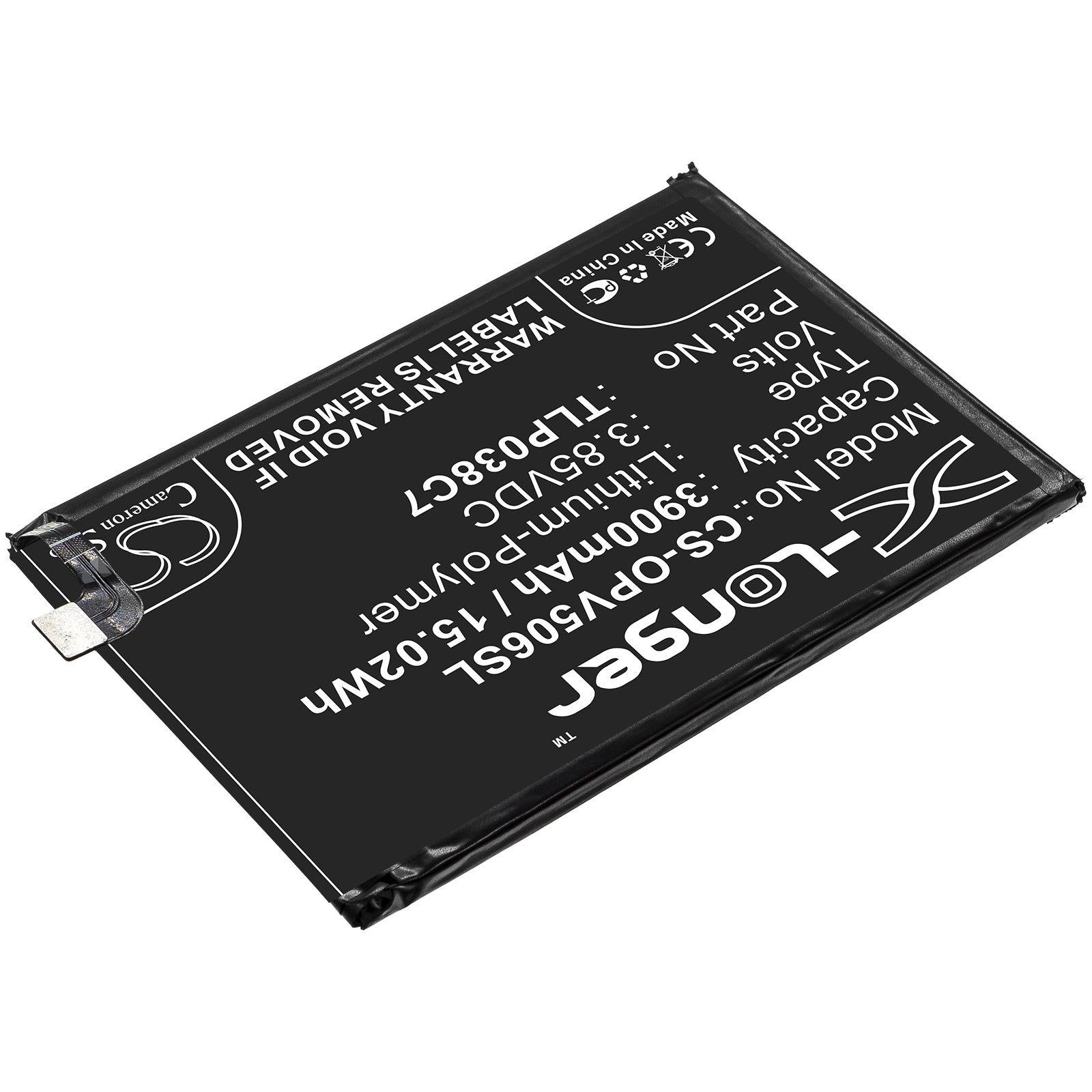 Li-Polymer Battery fits Alcatel, Tlp038c7 3.85V, 3900mAh Mobile & SmartPhone Cameron Sino Technology Limited