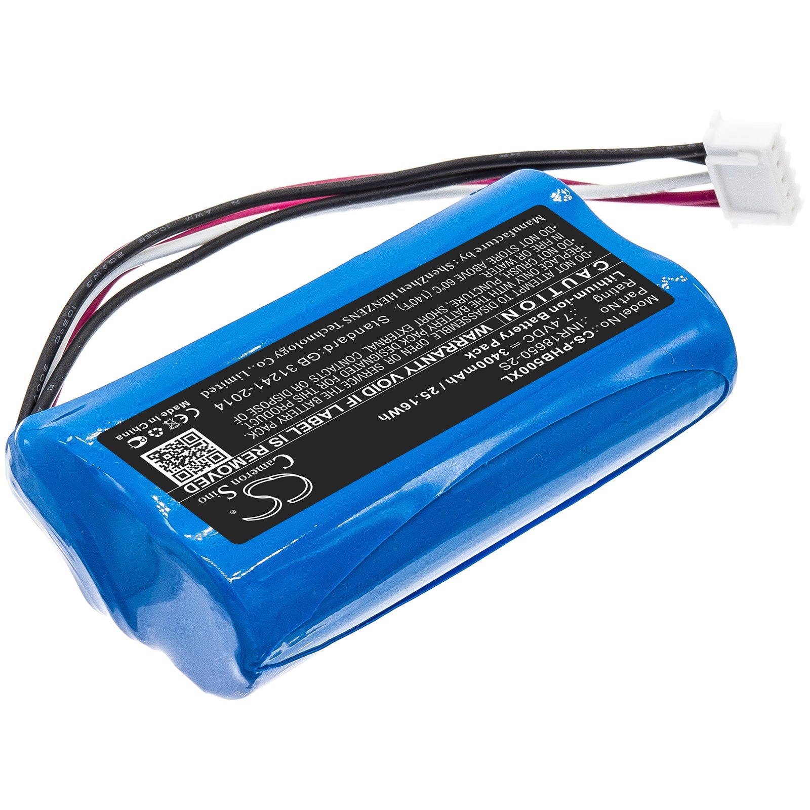 Li-ion Speaker Battery fits Philips, Inr18650-2s 7.4V, 3400mAh Speaker Cameron Sino Technology Limited