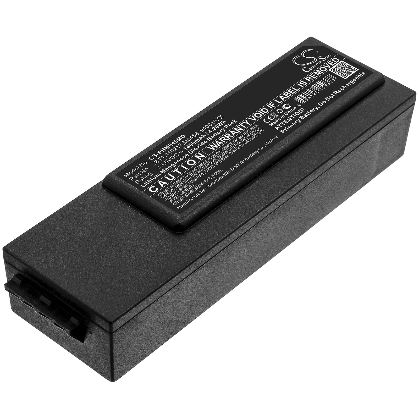 Li-MnO2 Battery fits Philips, 110217, 940010xx, 940020xx, 940030xx, 989803136301, Bt1, Bt1-abe, M6456 3.0V, 1400mAh Medical Cameron Sino Technology Limited