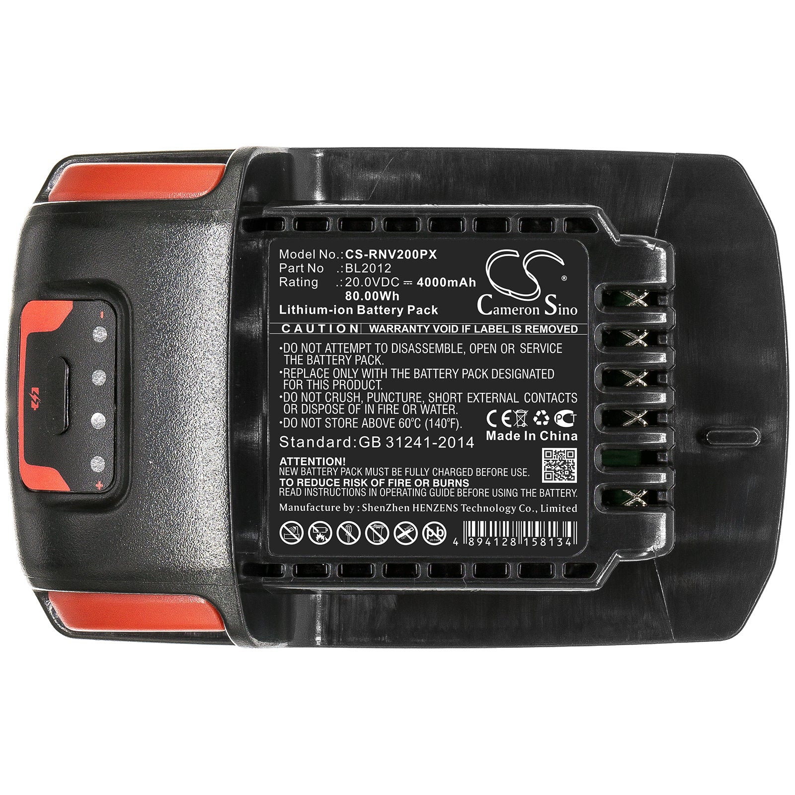 Li-ion Battery fits Ingersoll Rand, Bl2012 20.0V, 4000mAh Power Tools Cameron Sino Technology Limited