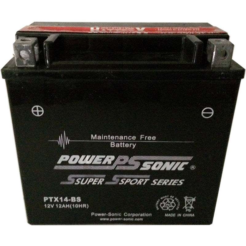 Power Sonic PTX14-BS 12V-12Ah-260 cca Powersports Battery Powersports Batteries Power Sonic