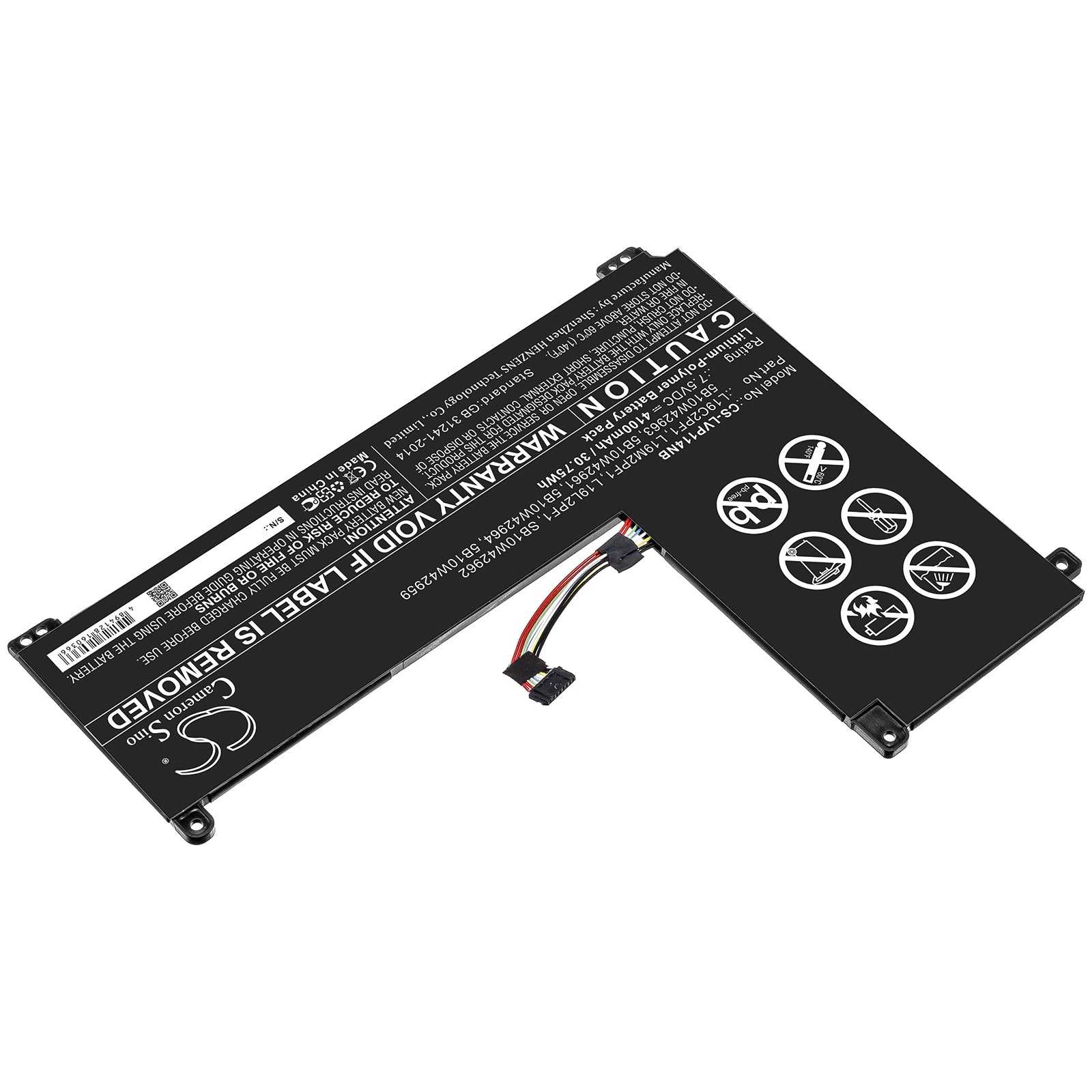 Li-ion Battery fits Lenovo, 5b10w42959, 5b10w42961, 5b10w42963, 5b10w42964, L19c2pf1, L19l2pf1, L19m2pf1, Sb10w42962 7.5V, 4200m Notebook & Laptop Cameron Sino Technology Limited