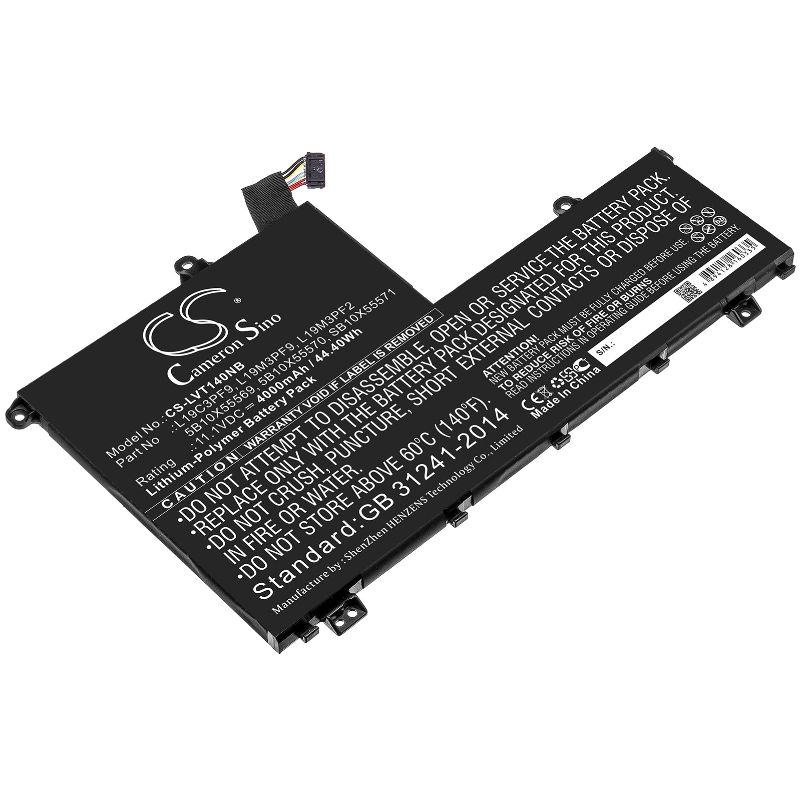 Li-ion Battery fits Lenovo, 5b10v25240, 5b10v25245, 5b10w67347, 5b10x55569, 5b10x55570, L19c3pf1, L19c3pf9, L19d3pf2, L19m3pf2, Notebook & Laptop Cameron Sino Technology Limited